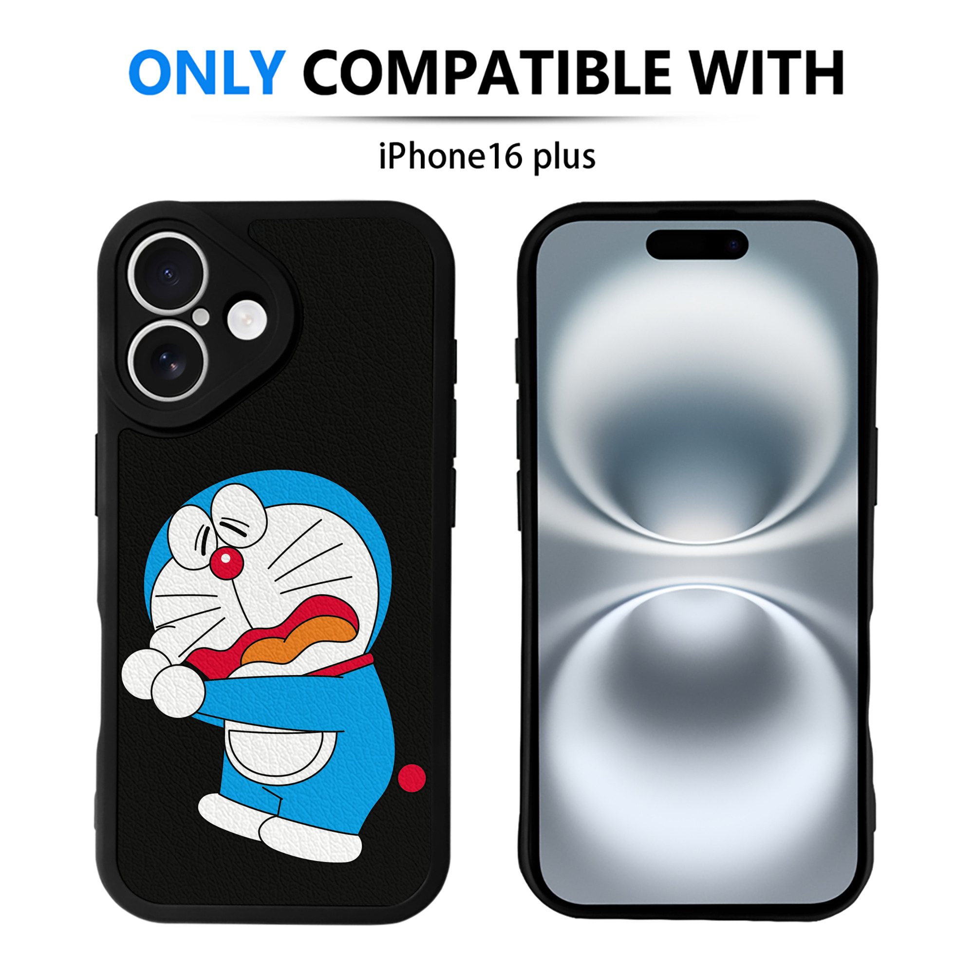 （画像用） ドラえもん Doraemon 【iPhone 16シリーズ対応】シリコンスマホケース（レザー調） 材質：シリコン